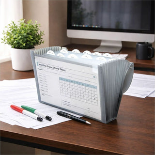 C-Line 13-Pocket Letter Size Expanding File - Smoke, 1/EA, 48311