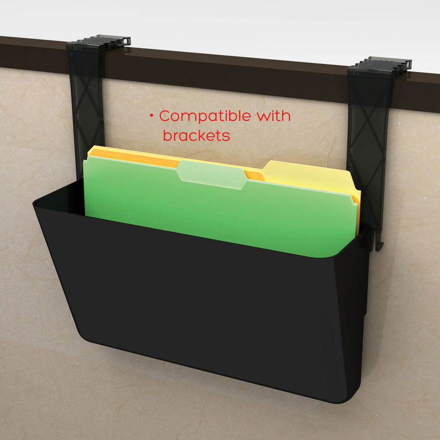 Deflecto EZ Link Sustainable DocuPocket - 1 Pocket(s) - 7" Height x 13" Width x 4" Depth - 50% Recycled - Black - Plastic - 1 Each