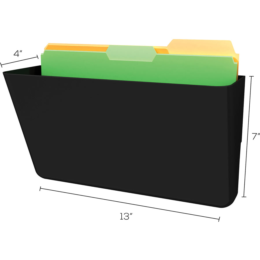 Deflecto EZ Link Sustainable DocuPocket - 1 Pocket(s) - 7" Height x 13" Width x 4" Depth - 50% Recycled - Black - Plastic - 1 Each