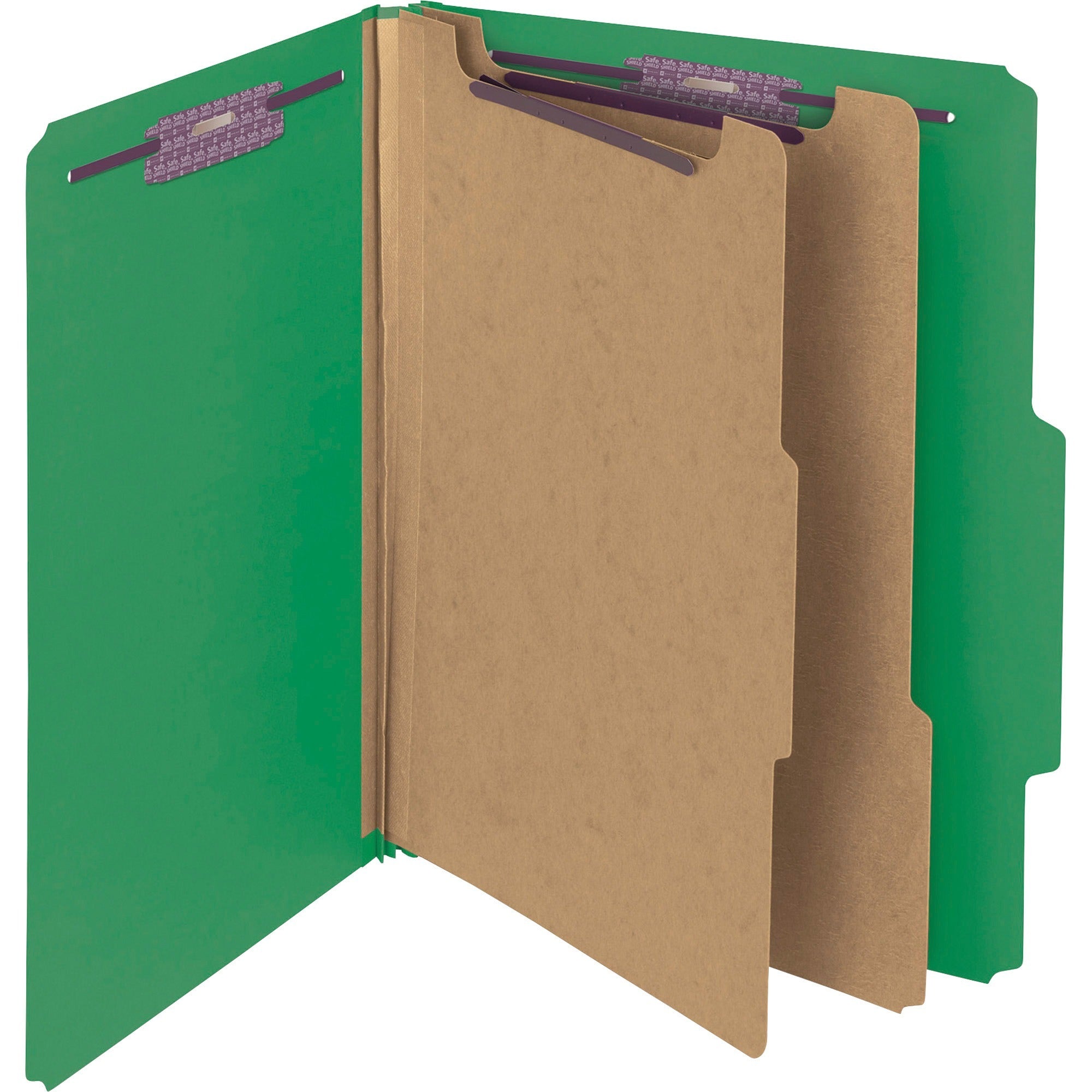 Smead Premium Pressboard Classification Folders with SafeSHIELD Coated Fastener Technology - 