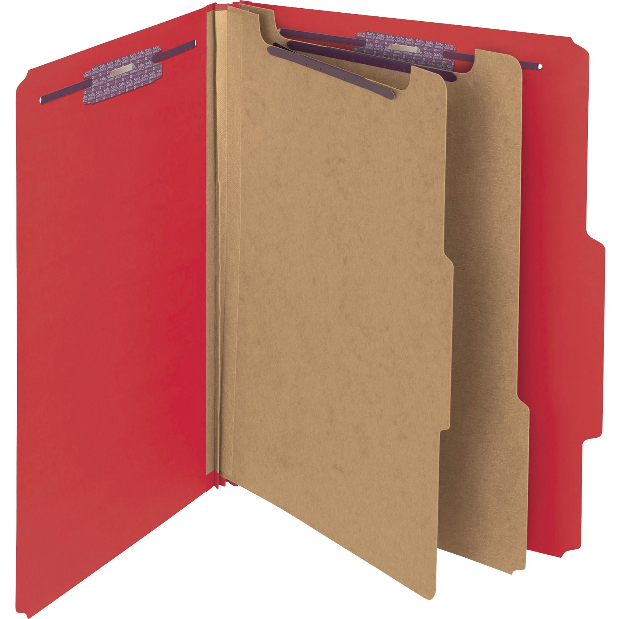 Smead Premium Pressboard Classification Folders with SafeSHIELD Coated Fastener Technology - 