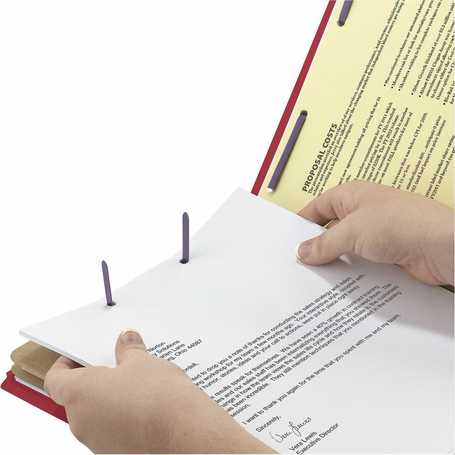 Smead Premium Pressboard Classification Folders with SafeSHIELD Coated Fastener Technology