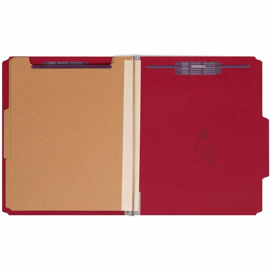 Smead Premium Pressboard Classification Folders with SafeSHIELD Coated Fastener Technology