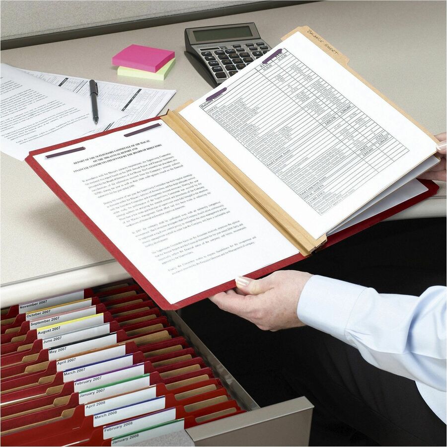 Smead Premium Pressboard Classification Folders with SafeSHIELD Coated Fastener Technology