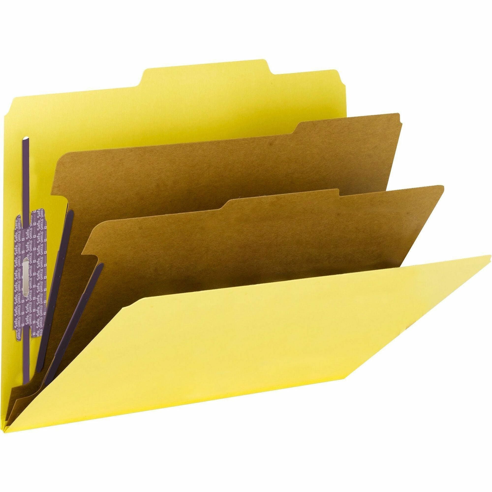 Smead Premium Pressboard Classification Folders with SafeSHIELD Coated Fastener Technology - 