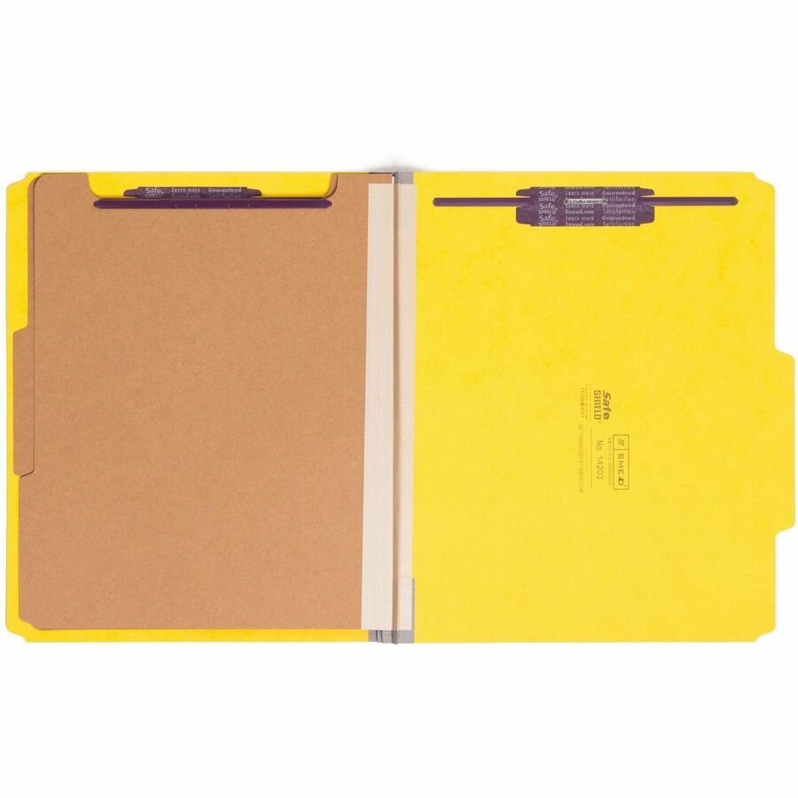 Smead Premium Pressboard Classification Folders with SafeSHIELD Coated Fastener Technology