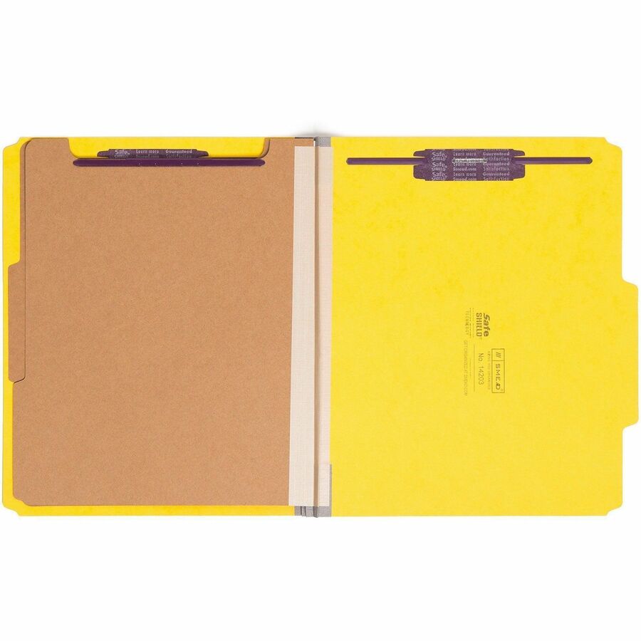 Smead Premium Pressboard Classification Folders with SafeSHIELD Coated Fastener Technology
