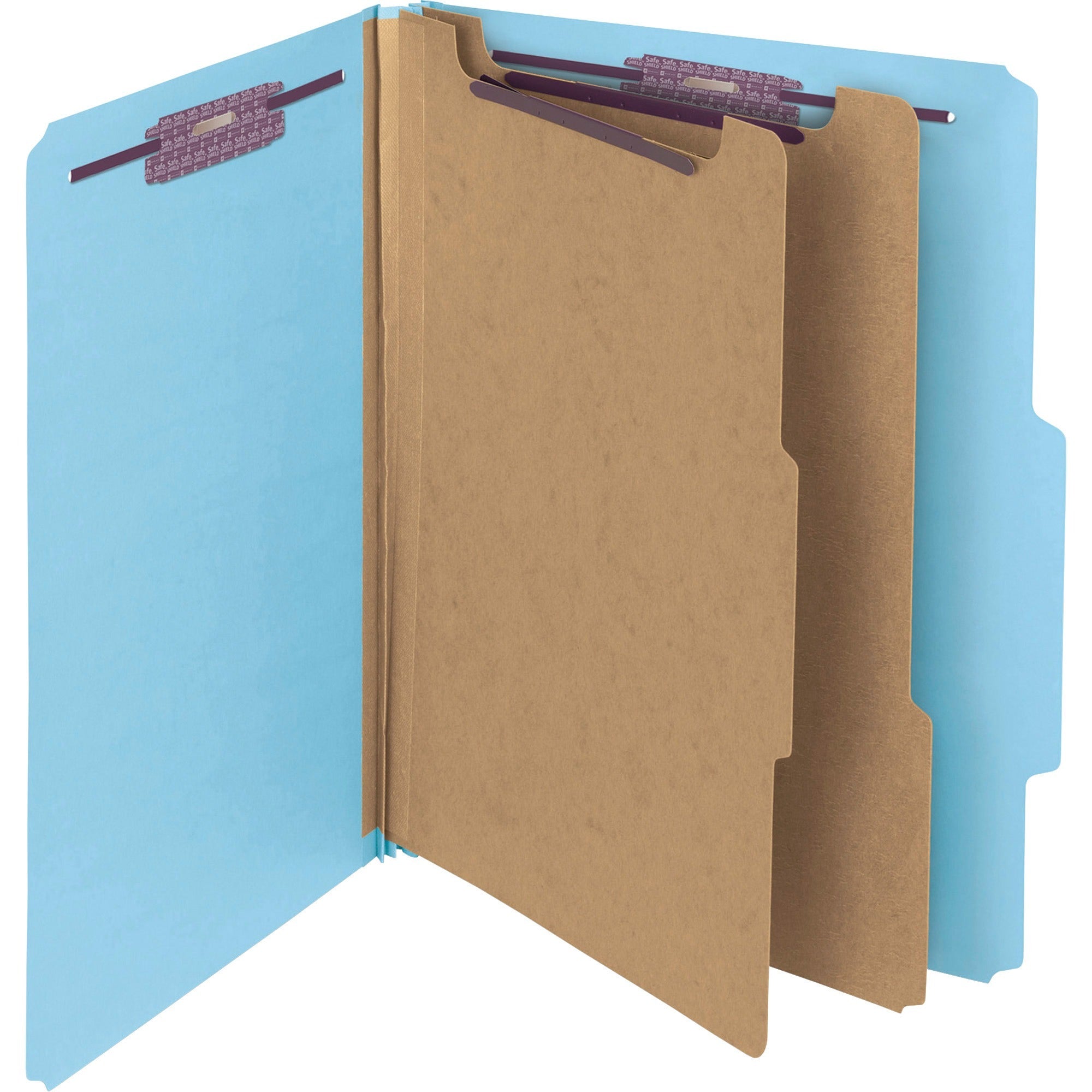 Smead Premium Pressboard Classification Folders with SafeSHIELD Coated Fastener Technology - 