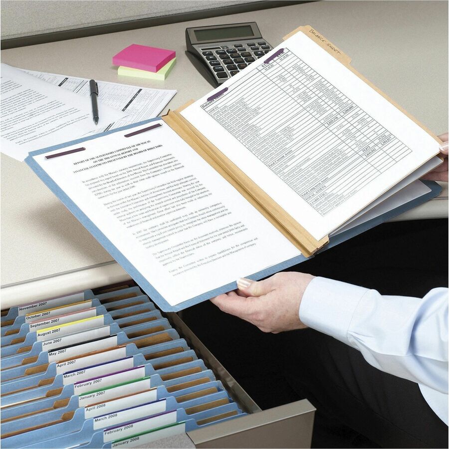 Smead Premium Pressboard Classification Folders with SafeSHIELD Coated Fastener Technology