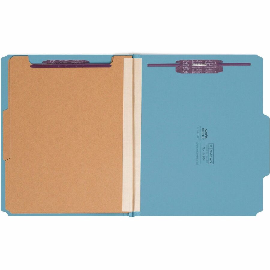 Smead Premium Pressboard Classification Folders with SafeSHIELD Coated Fastener Technology