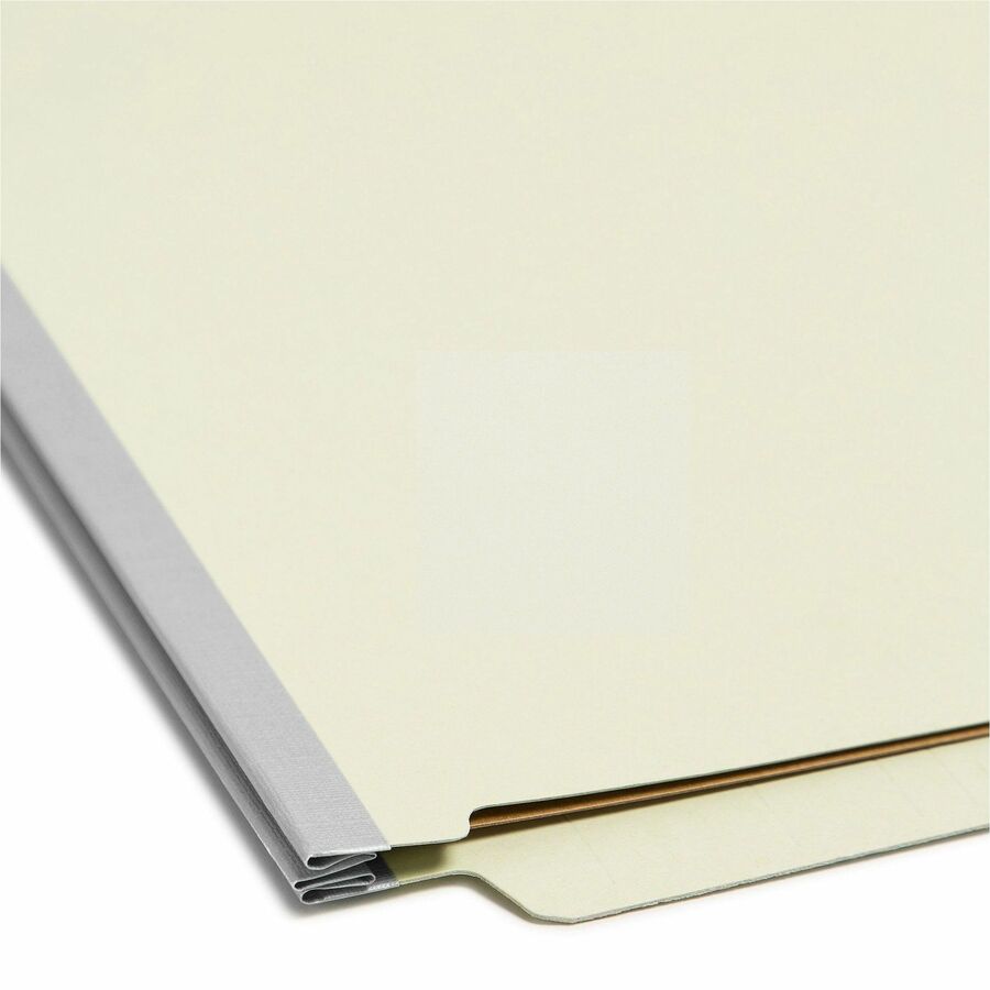 Smead Letter Recycled Classification Folder - 8 1/2" x 11" - 2" Expansion - 6 x 2K Fastener(s) - 2 Divider(s) - Pressboard - Gray, Green - 100% Recycled - 10 / Box