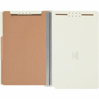 Smead Legal Recycled Classification Folder - 8 1/2" x 14" - 2" Expansion - 6 x 2K Fastener(s) - 2 Divider(s) - Pressboard - Gray, Green - 100% Recycled - 10 / Box