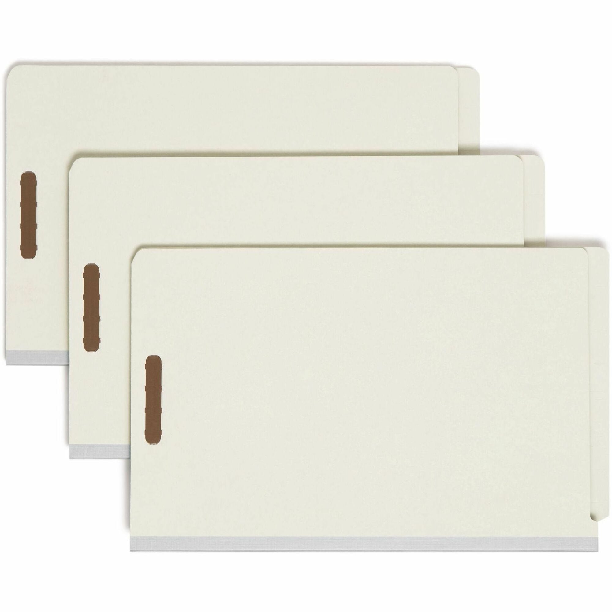 Smead Legal Recycled Classification Folder - 8 1/2" x 14" - 2" Expansion - 6 x 2K Fastener(s) - 2 Divider(s) - Pressboard - Gray, Green - 100% Recycled - 10 / Box