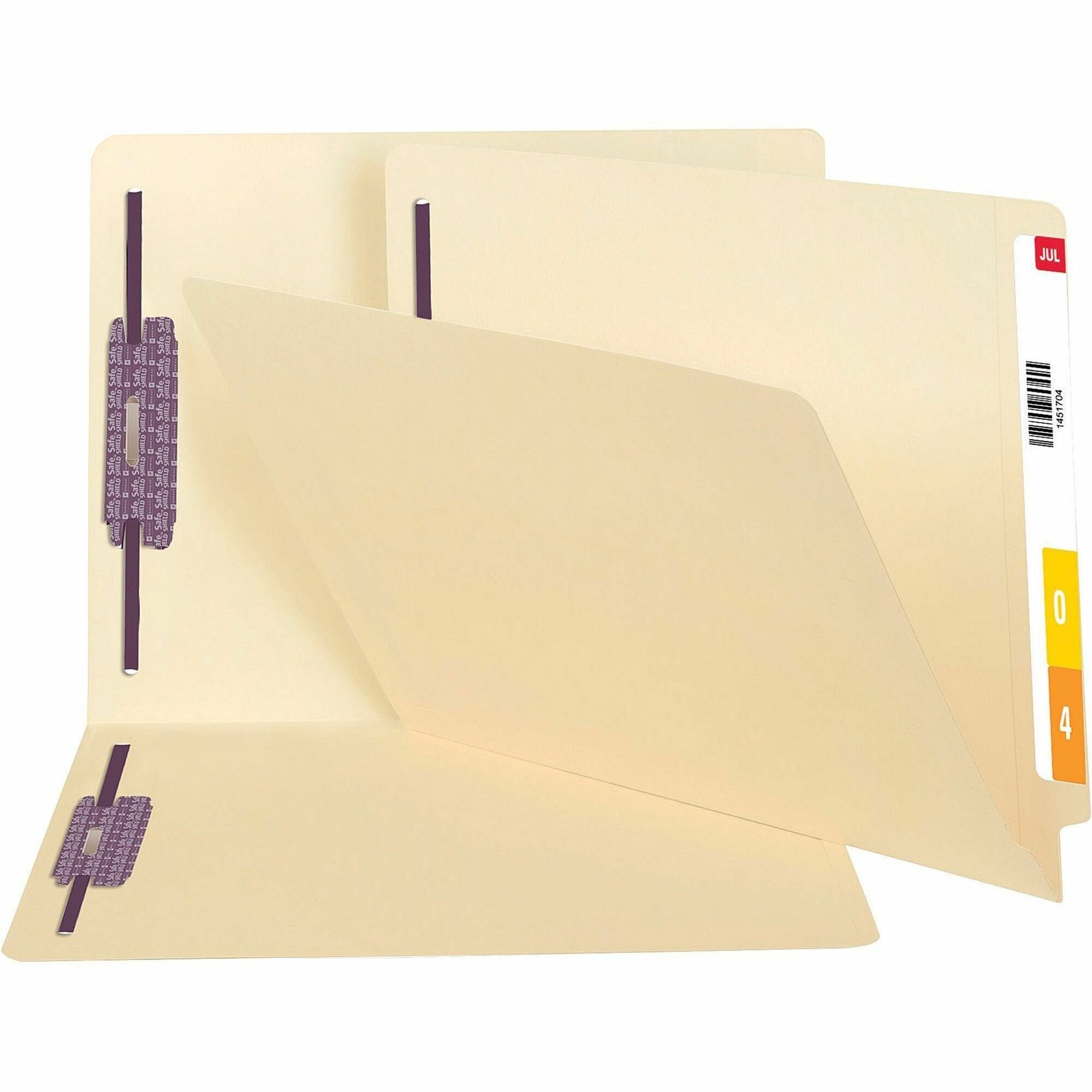 Smead Straight Tab Cut Letter Recycled Fastener Folder - 8 1/2" x 11" - 3/4" Expansion - 2 x 2S Fastener(s) - 2" Fastener Capacity for Folder - Manila - Manila - 10% Recycled - 50 / Box - 