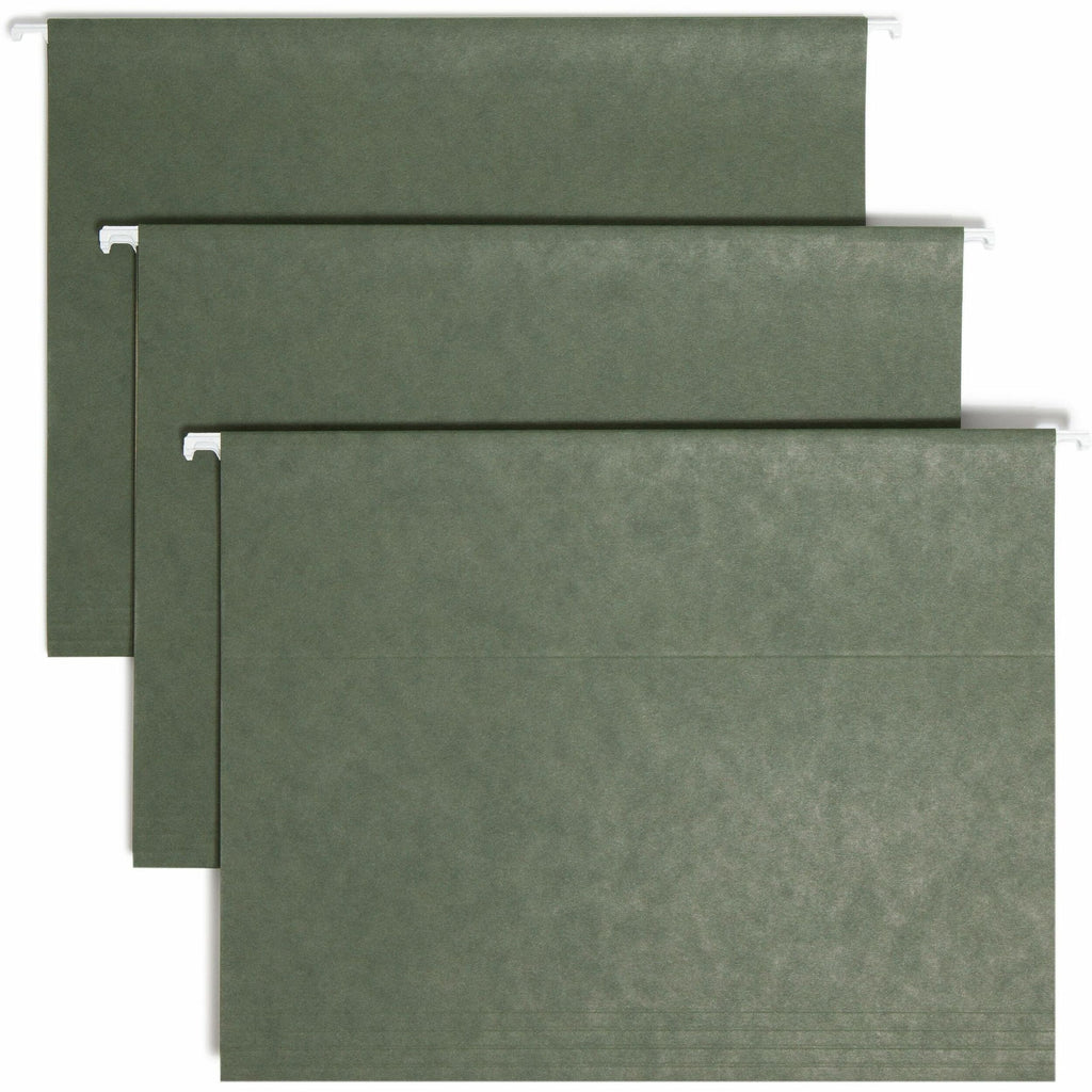 TUFF Hanging Folders with Easy Slide Tab, Letter Size, 1/3-Cut Tabs, Standard Green, 20/Box
