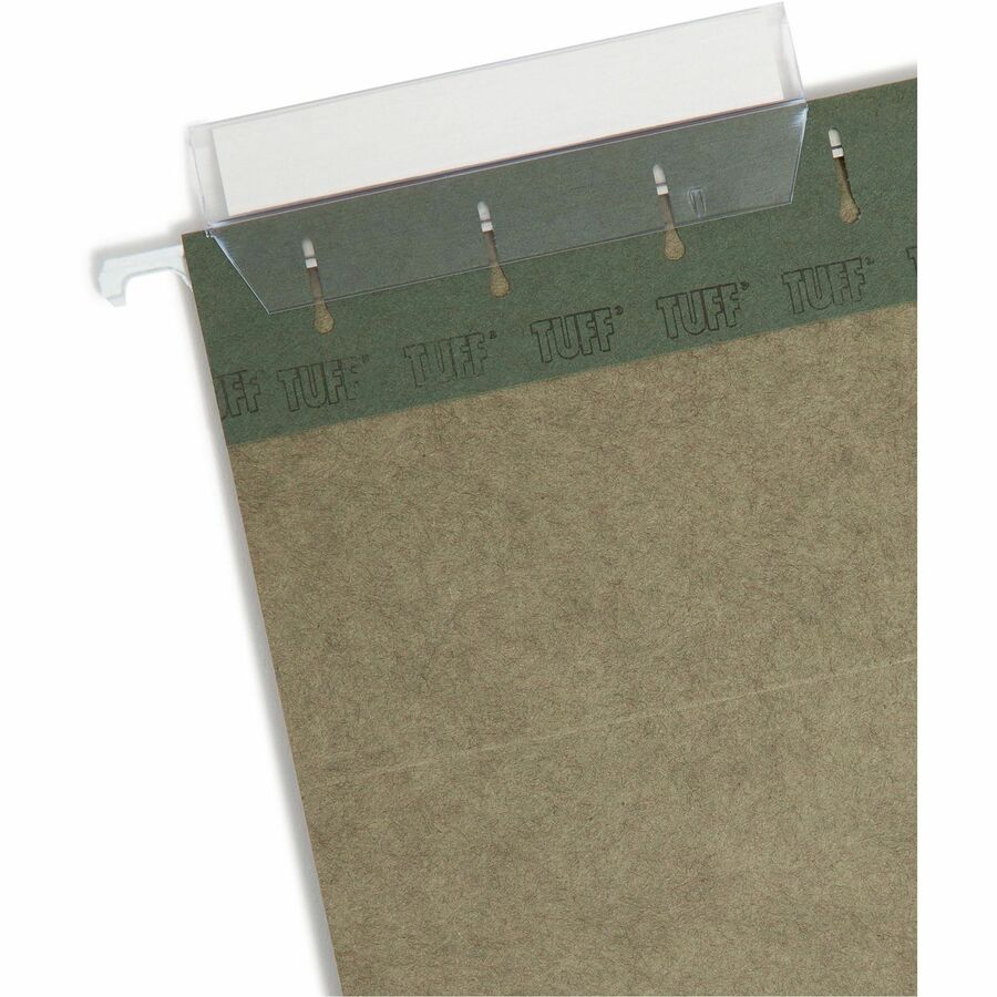 TUFF Hanging Folders with Easy Slide Tab, Letter Size, 1/3-Cut Tabs, Standard Green, 20/Box