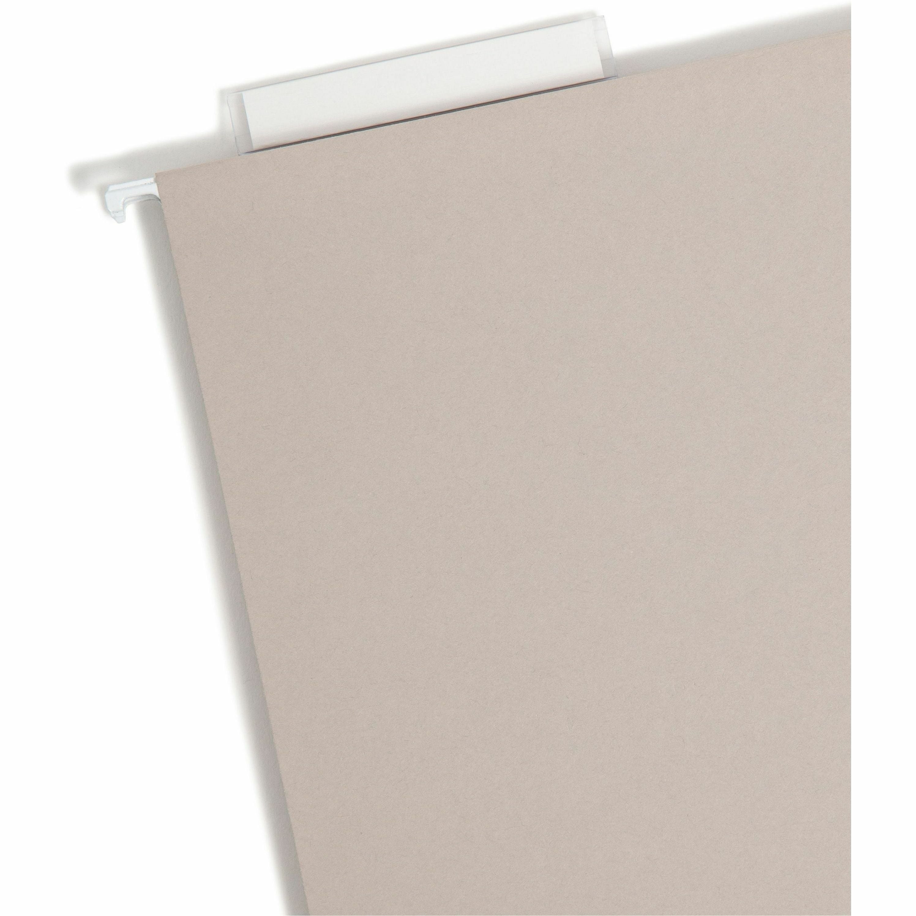 Smead TUFF 1/3 Tab Cut Letter Recycled Hanging Folder - 8 1/2" x 11" - 2" Expansion - Top Tab Location - Steel Gray - 10% Recycled - 18 / Box - 