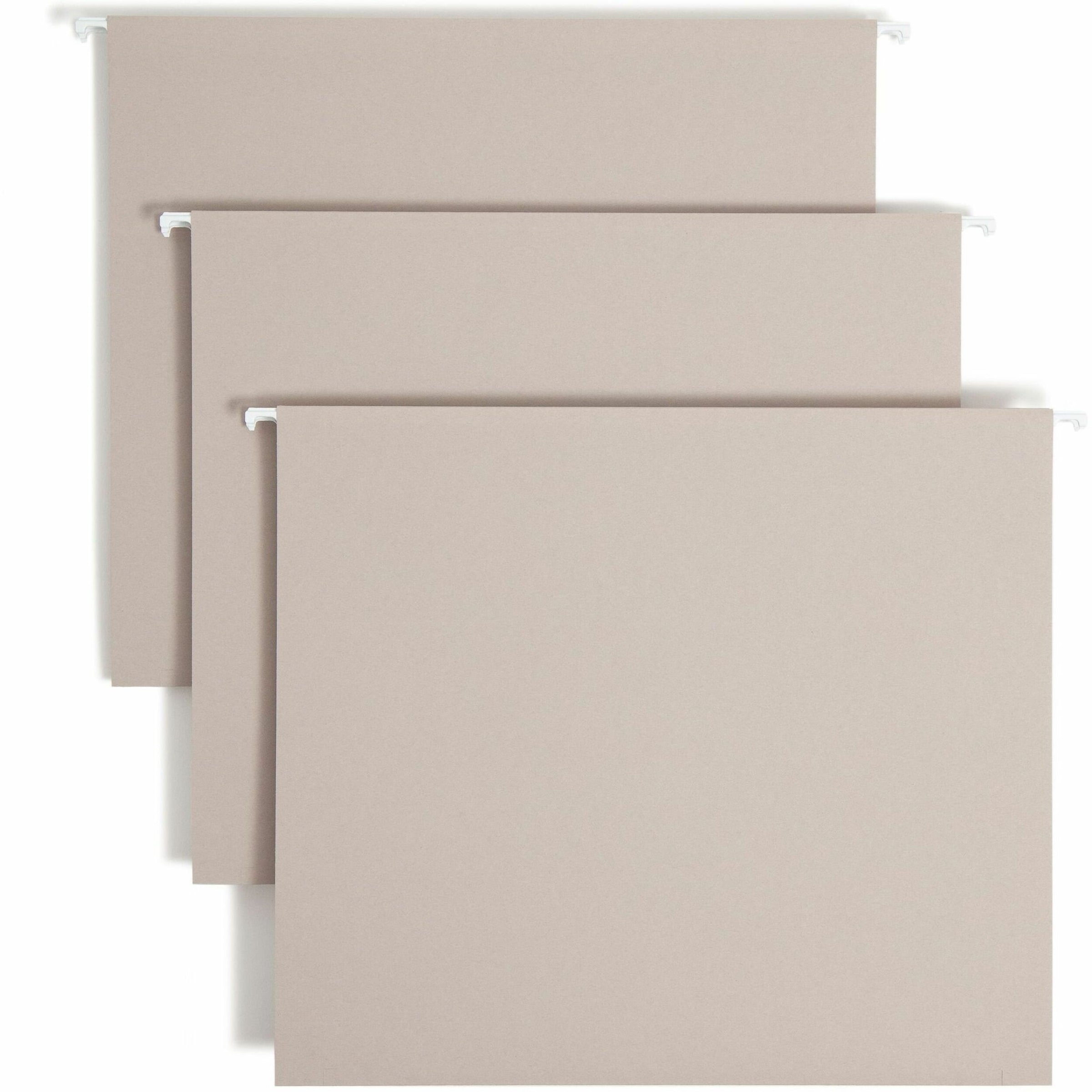 Smead TUFF 1/3 Tab Cut Letter Recycled Hanging Folder - 8 1/2" x 11" - 2" Expansion - Top Tab Location - Steel Gray - 10% Recycled - 18 / Box