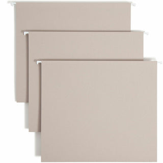 Smead TUFF 1/3 Tab Cut Letter Recycled Hanging Folder - 8 1/2" x 11" - 2" Expansion - Top Tab Location - Steel Gray - 10% Recycled - 18 / Box