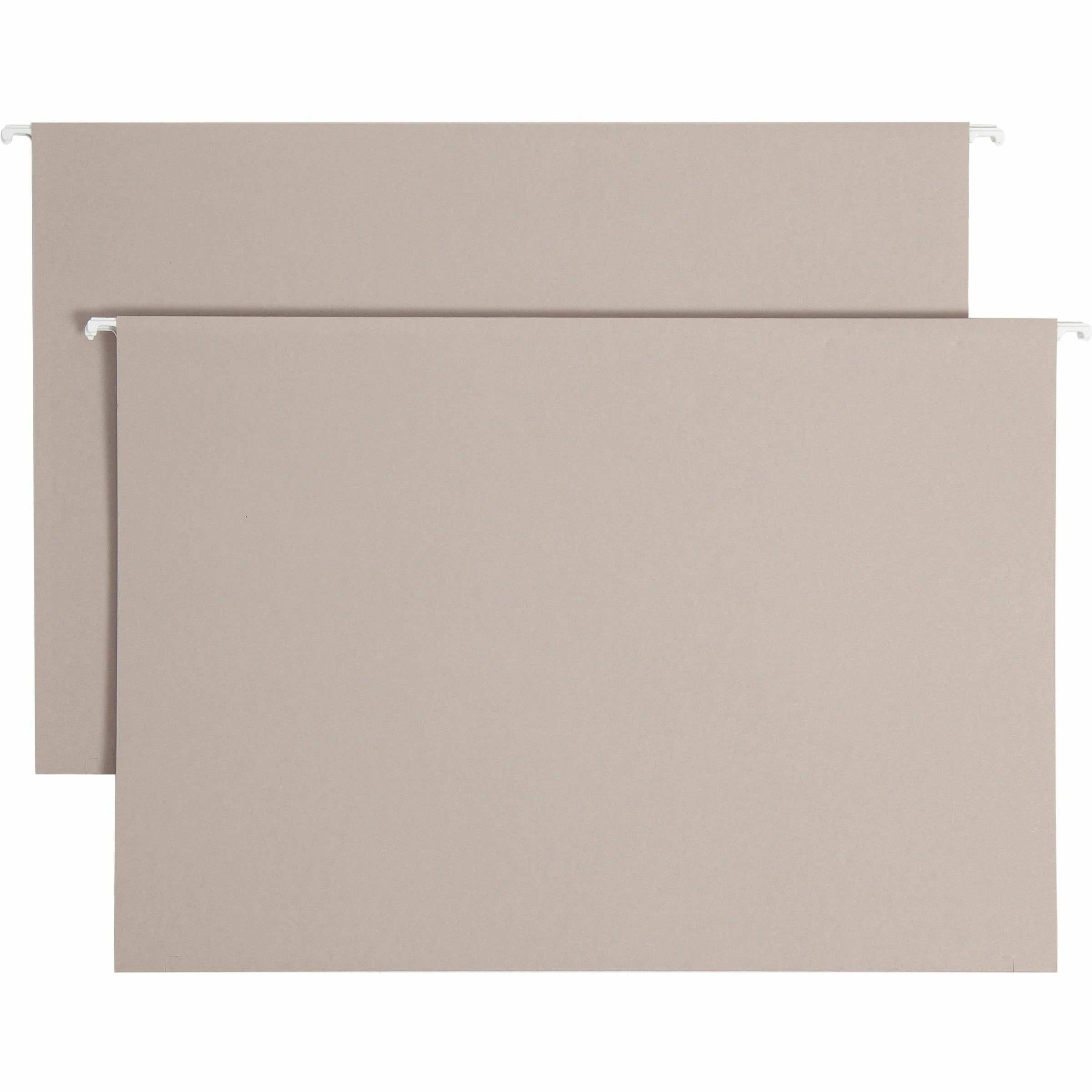 Smead TUFF Legal Recycled Hanging Folder - 8 1/2" x 14" - 2" Expansion - Top Tab Location - Steel Gray - 10% Recycled - 18 / Box - 