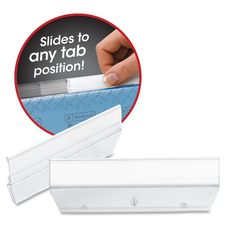 Smead Easy Slide Hanging Folder Tabs - Clear Poly Tab(s) - 18 / Pack - 