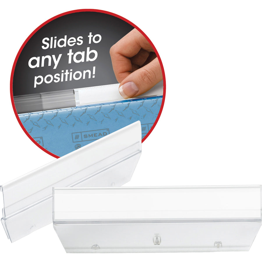 Smead Easy Slide Hanging Folder Tabs - Clear Poly Tab(s) - 18 / Pack - 