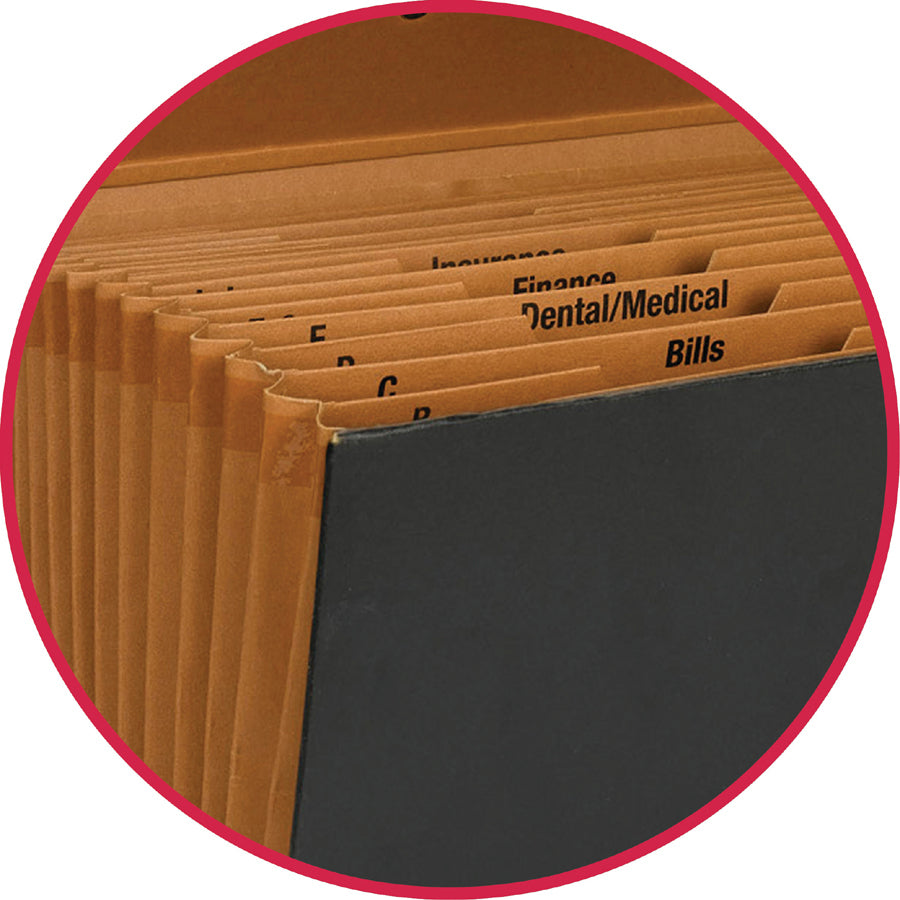 Smead Legal Recycled Expanding File - 8 1/2" x 14" - 1400 Sheet Capacity - 19 Pocket(s) - Black - 30% Recycled - 1 Each - 6