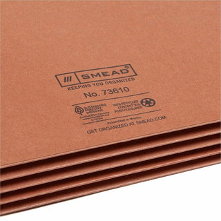 Smead Straight Tab Cut Letter Recycled File Pocket - 8 1/2" x 11" - 3 1/2" Expansion - Redrope - Redrope - 100% Recycled - 25 / Box