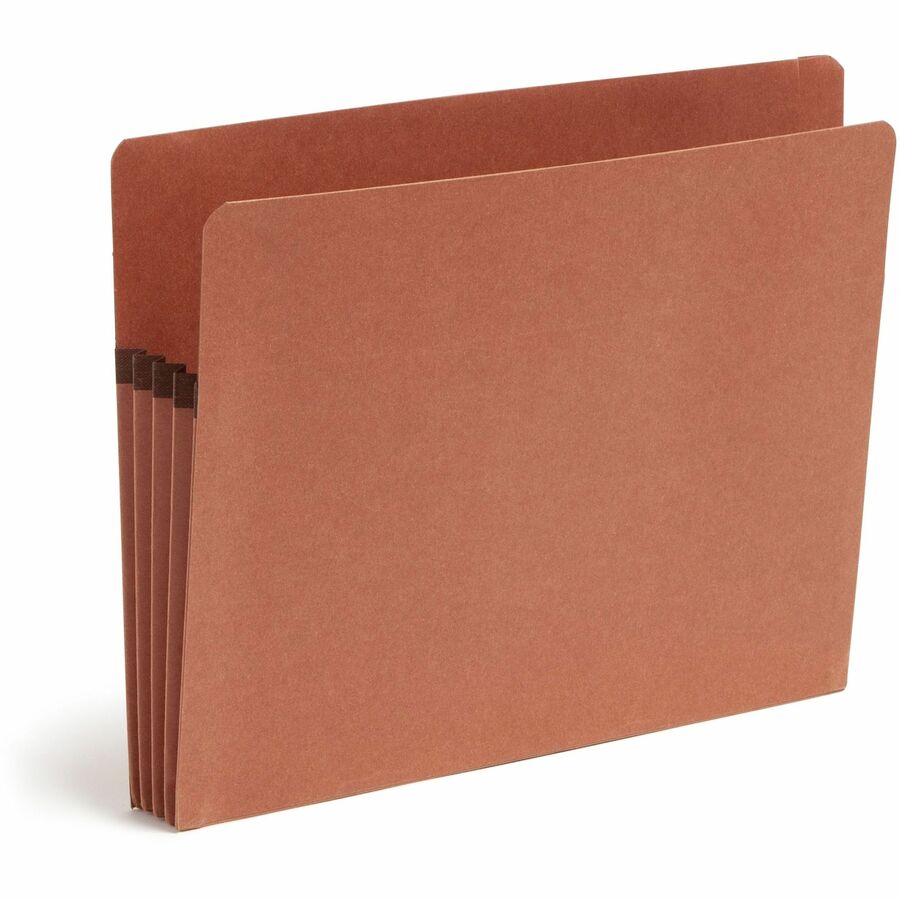 Smead Straight Tab Cut Letter Recycled File Pocket - 8 1/2" x 11" - 3 1/2" Expansion - Redrope - Redrope - 100% Recycled - 25 / Box