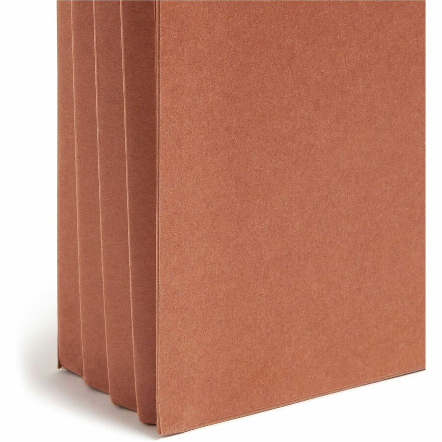 Smead Straight Tab Cut Letter Recycled File Pocket - 8 1/2" x 11" - 3 1/2" Expansion - Redrope - Redrope - 100% Recycled - 25 / Box