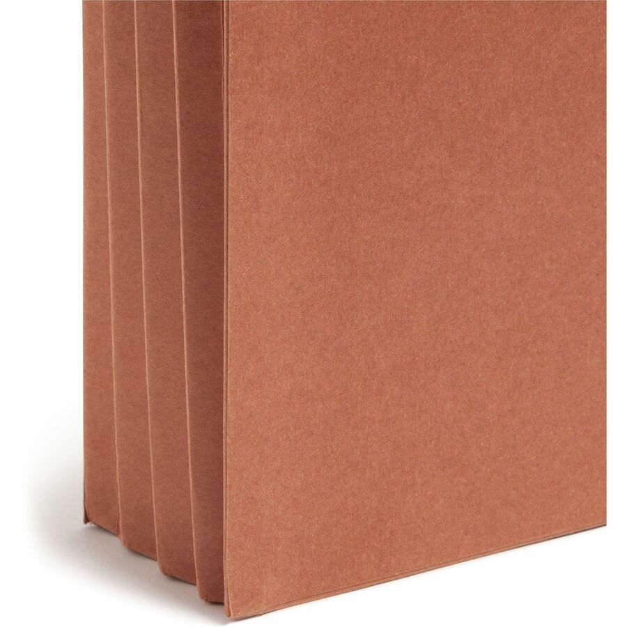 Smead Straight Tab Cut Letter Recycled File Pocket - 8 1/2" x 11" - 3 1/2" Expansion - Redrope - Redrope - 100% Recycled - 25 / Box