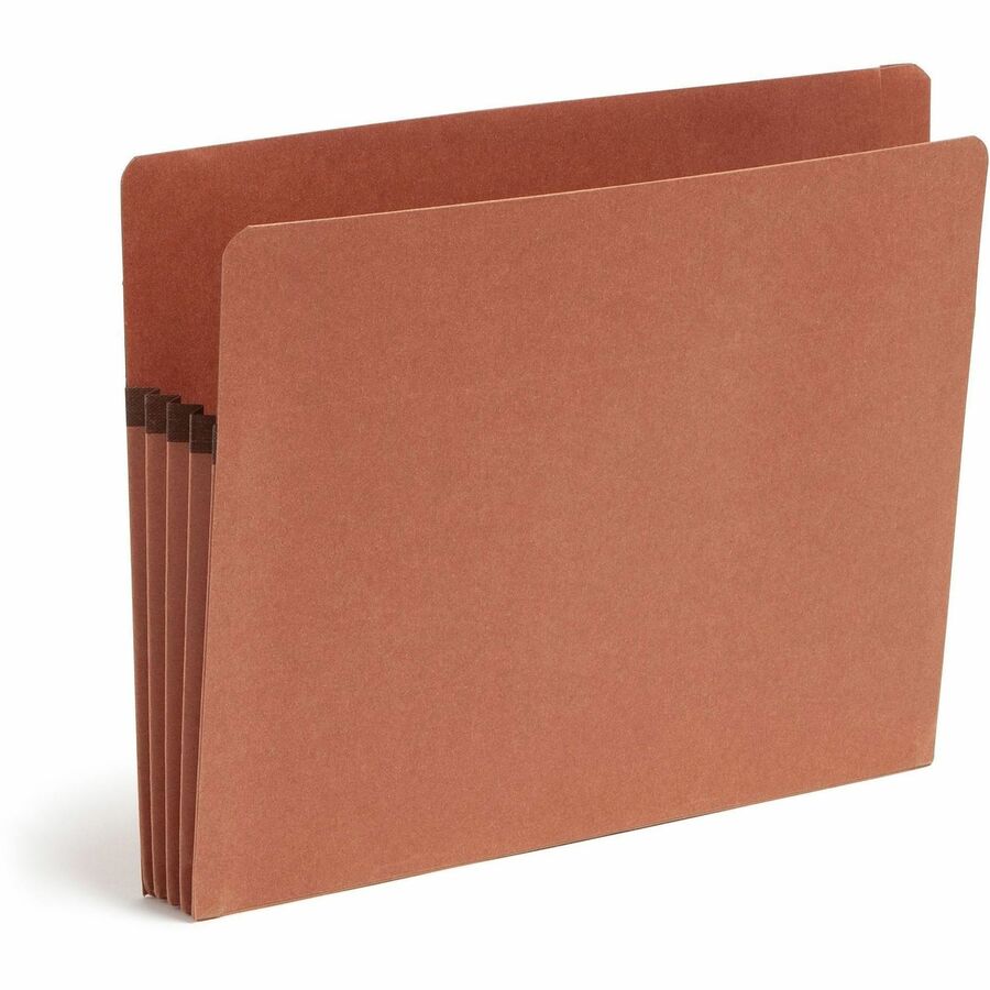 Smead Straight Tab Cut Letter Recycled File Pocket - 8 1/2" x 11" - 3 1/2" Expansion - Redrope - Redrope - 100% Recycled - 25 / Box