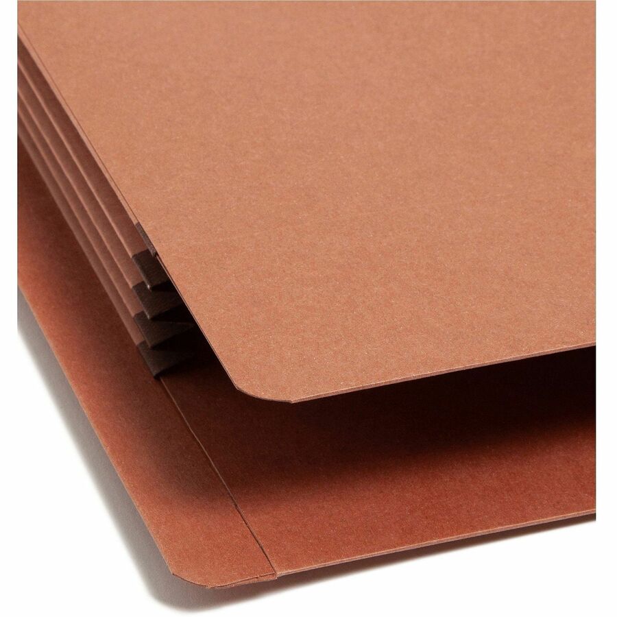 Smead Straight Tab Cut Letter Recycled File Pocket - 8 1/2" x 11" - 3 1/2" Expansion - Redrope - Redrope - 100% Recycled - 25 / Box