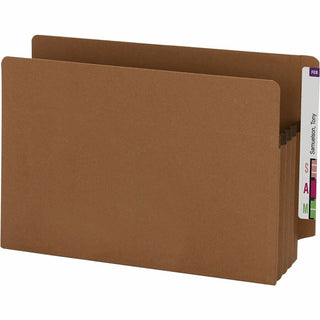 Smead Straight Tab Cut Legal Recycled File Pocket - 8 1/2" x 14" - 3 1/2" Expansion - Redrope - Redrope - 100% Recycled - 25 / Box