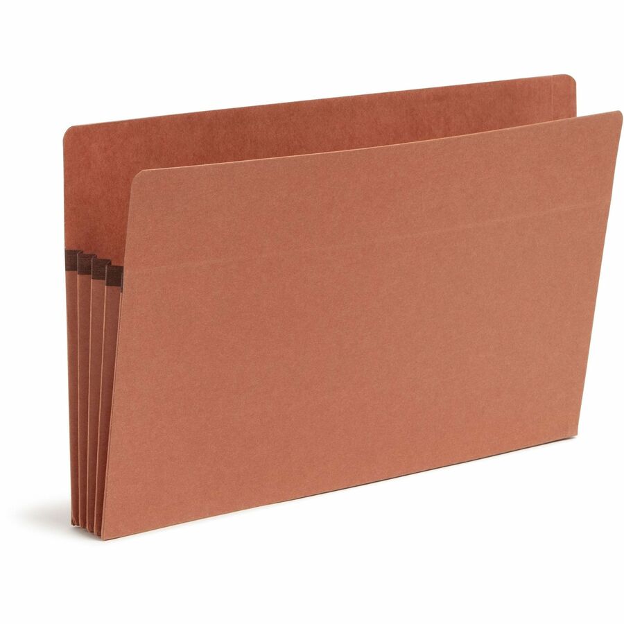 Smead Straight Tab Cut Legal Recycled File Pocket - 8 1/2" x 14" - 3 1/2" Expansion - Redrope - Redrope - 100% Recycled - 25 / Box