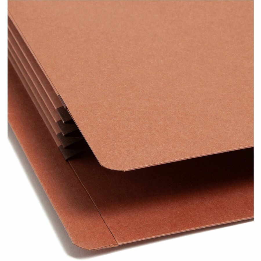Smead Straight Tab Cut Legal Recycled File Pocket - 8 1/2" x 14" - 3 1/2" Expansion - Redrope - Redrope - 100% Recycled - 25 / Box