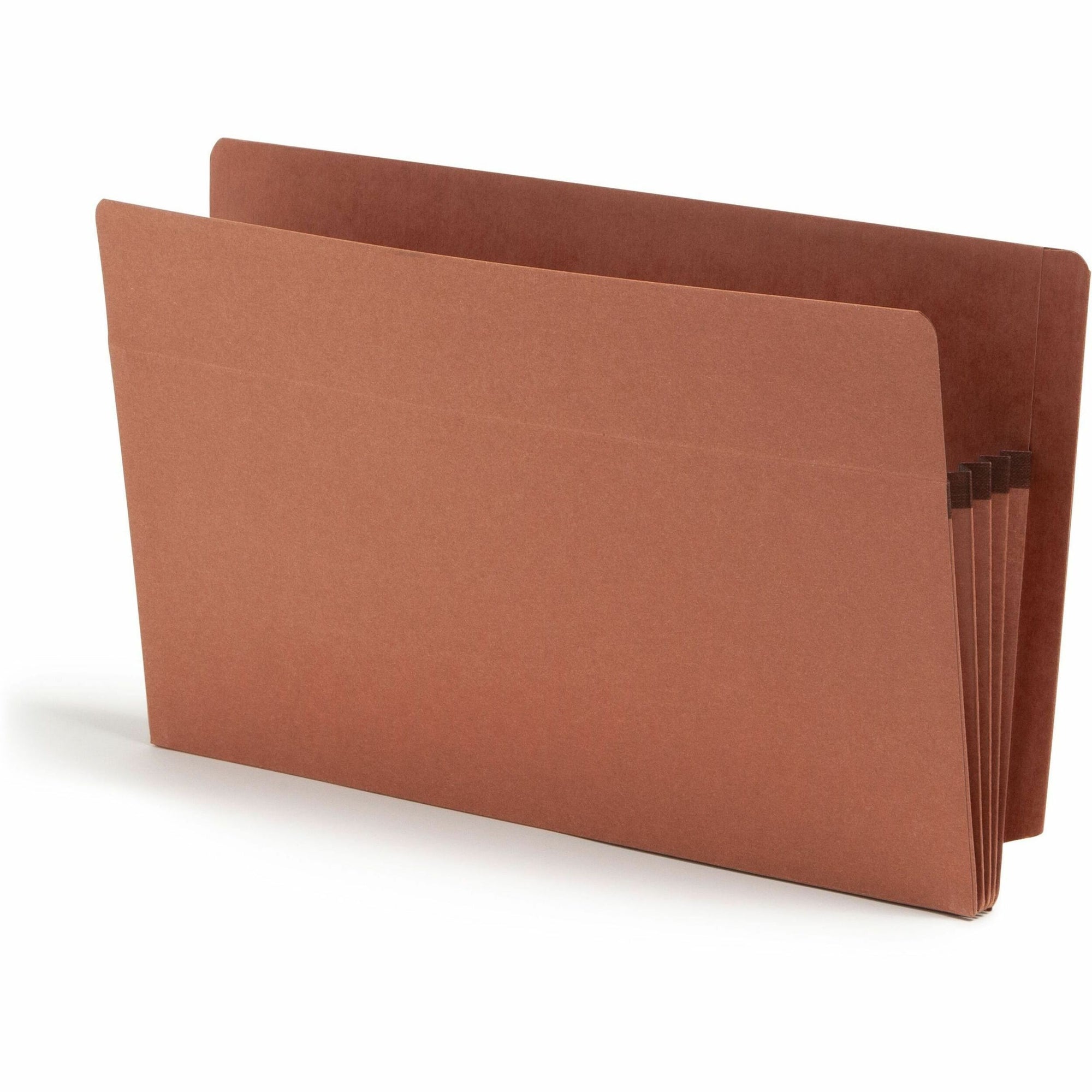 Smead Straight Tab Cut Legal Recycled File Pocket - 8 1/2" x 14" - 3 1/2" Expansion - Redrope - Redrope - 100% Recycled - 25 / Box