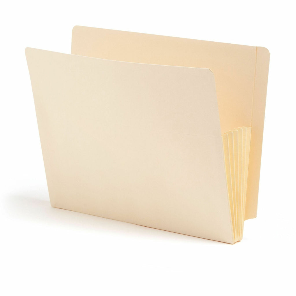 Smead Letter Recycled File Pocket - 8 1/2" x 11" - 5 1/4" Expansion - Manila - Manila - 10% Recycled - 10 / Box
