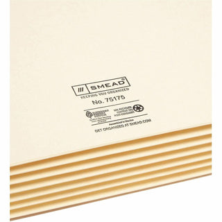 Smead Letter Recycled File Pocket - 8 1/2" x 11" - 5 1/4" Expansion - Manila - Manila - 10% Recycled - 10 / Box