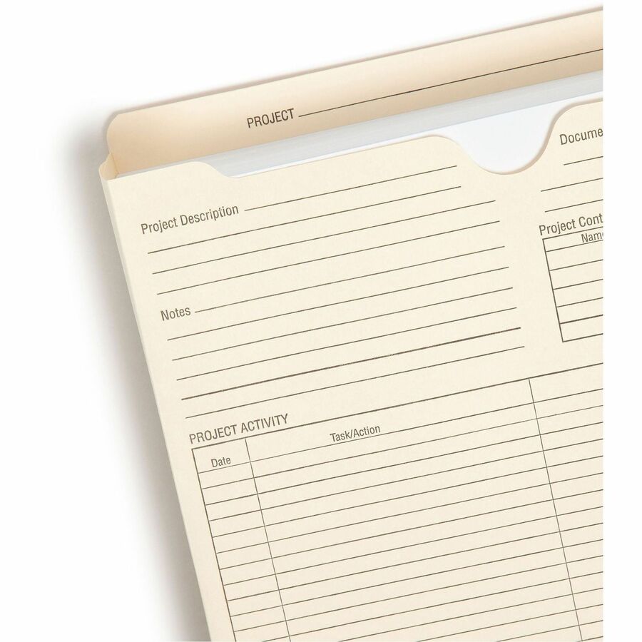 Smead Straight Tab Cut Letter Recycled File Jacket - 2" Folder Capacity - 8 1/2" x 11" - 2" Expansion - Top Tab Location - Manila - 10% Recycled - 50 / Box