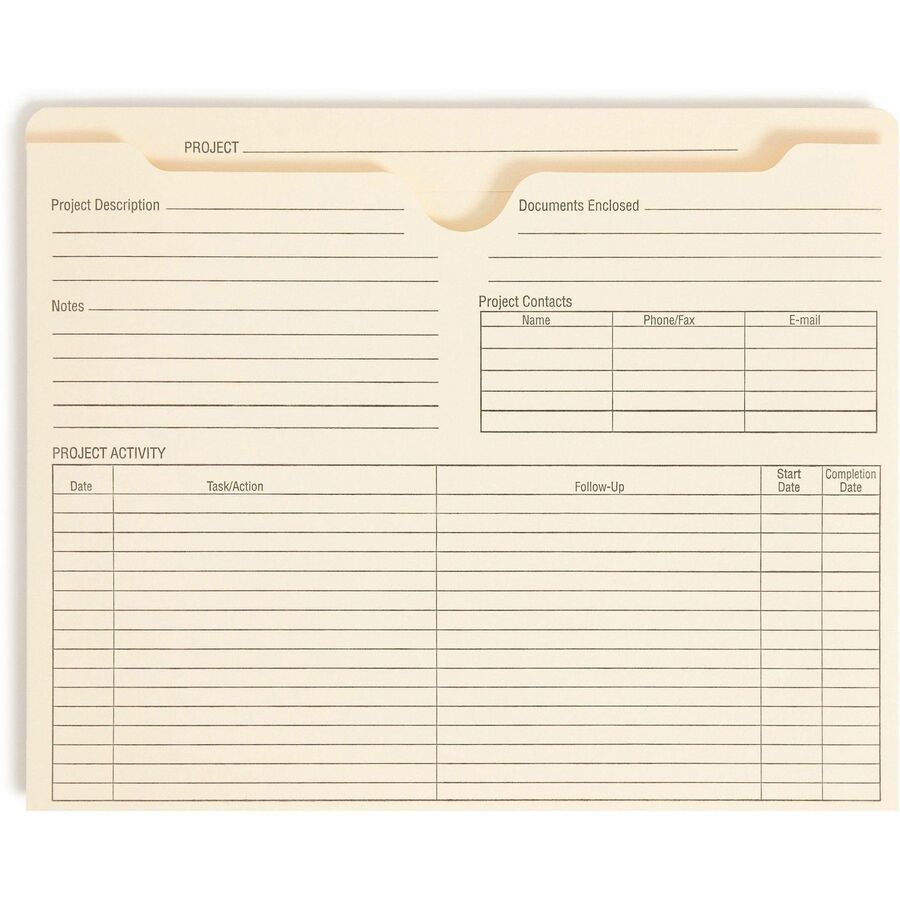 Smead Straight Tab Cut Letter Recycled File Jacket - 2" Folder Capacity - 8 1/2" x 11" - 2" Expansion - Top Tab Location - Manila - 10% Recycled - 50 / Box