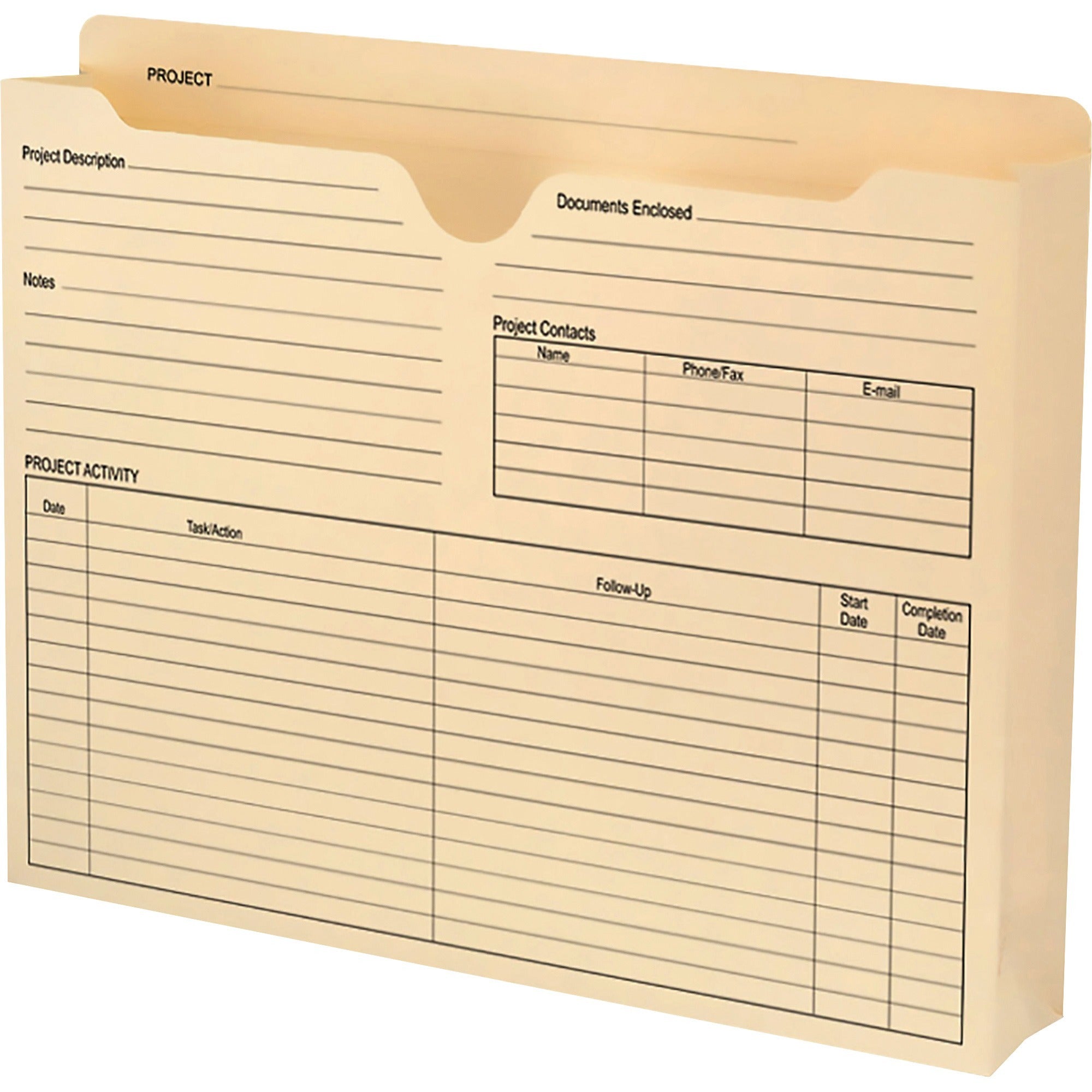 Smead Straight Tab Cut Letter Recycled File Jacket - 2" Folder Capacity - 8 1/2" x 11" - 2" Expansion - Top Tab Location - Manila - 10% Recycled - 50 / Box - 