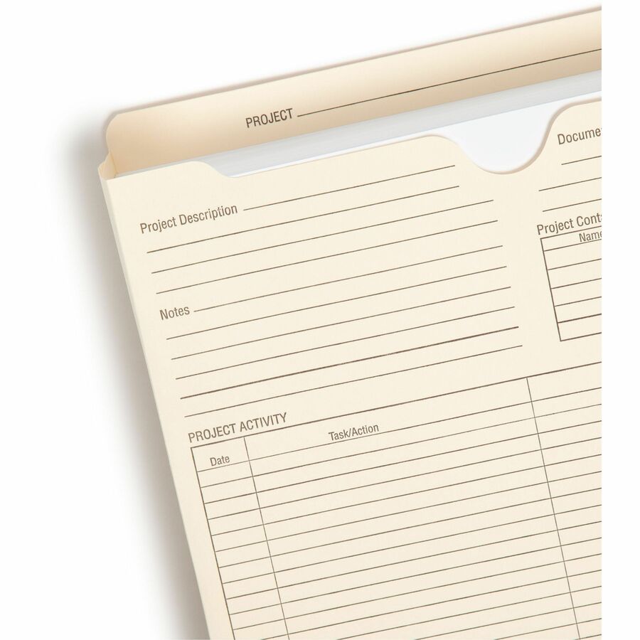 Smead Straight Tab Cut Letter Recycled File Jacket - 2" Folder Capacity - 8 1/2" x 11" - 2" Expansion - Top Tab Location - Manila - 10% Recycled - 50 / Box