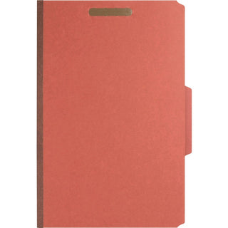 Nature Saver 2/5 Tab Cut Legal Recycled Classification Folder - 8 1/2" x 14" - 6 Fastener(s) - 2" Fastener Capacity for Folder, 1" Fastener Capacity for Divider - 2 Divider(s) - Pressboard - Red - 100% Recycled - 10 / Box