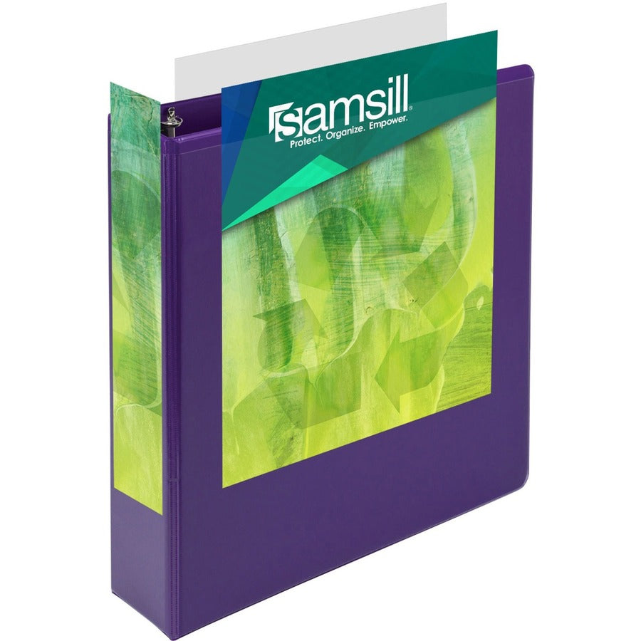 Earths Choice Plant-Based Durable Fashion View Binder, 3 Rings, 2" Capacity, 11 x 8.5, Purple, 2/Pack