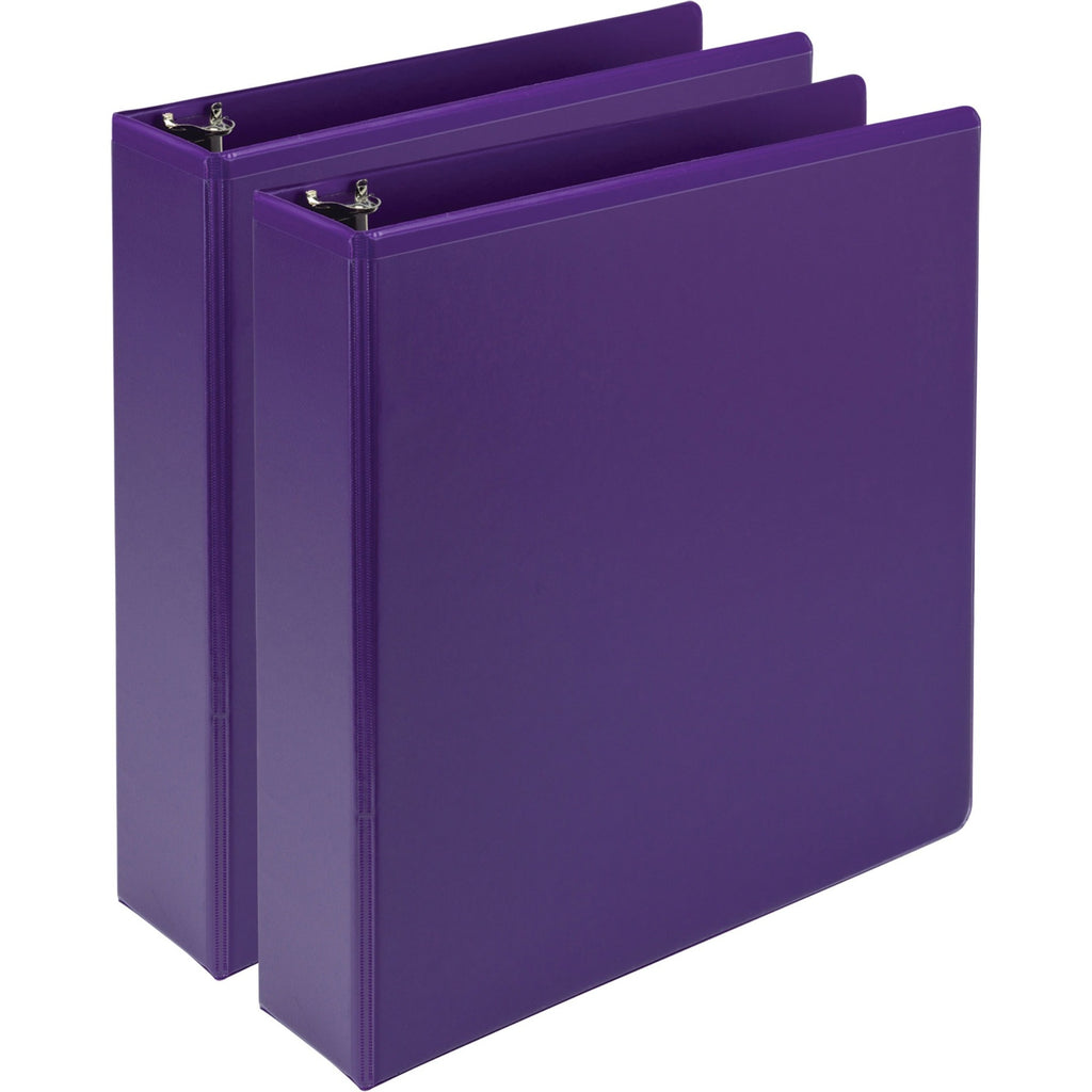 Earths Choice Plant-Based Durable Fashion View Binder, 3 Rings, 2" Capacity, 11 x 8.5, Purple, 2/Pack