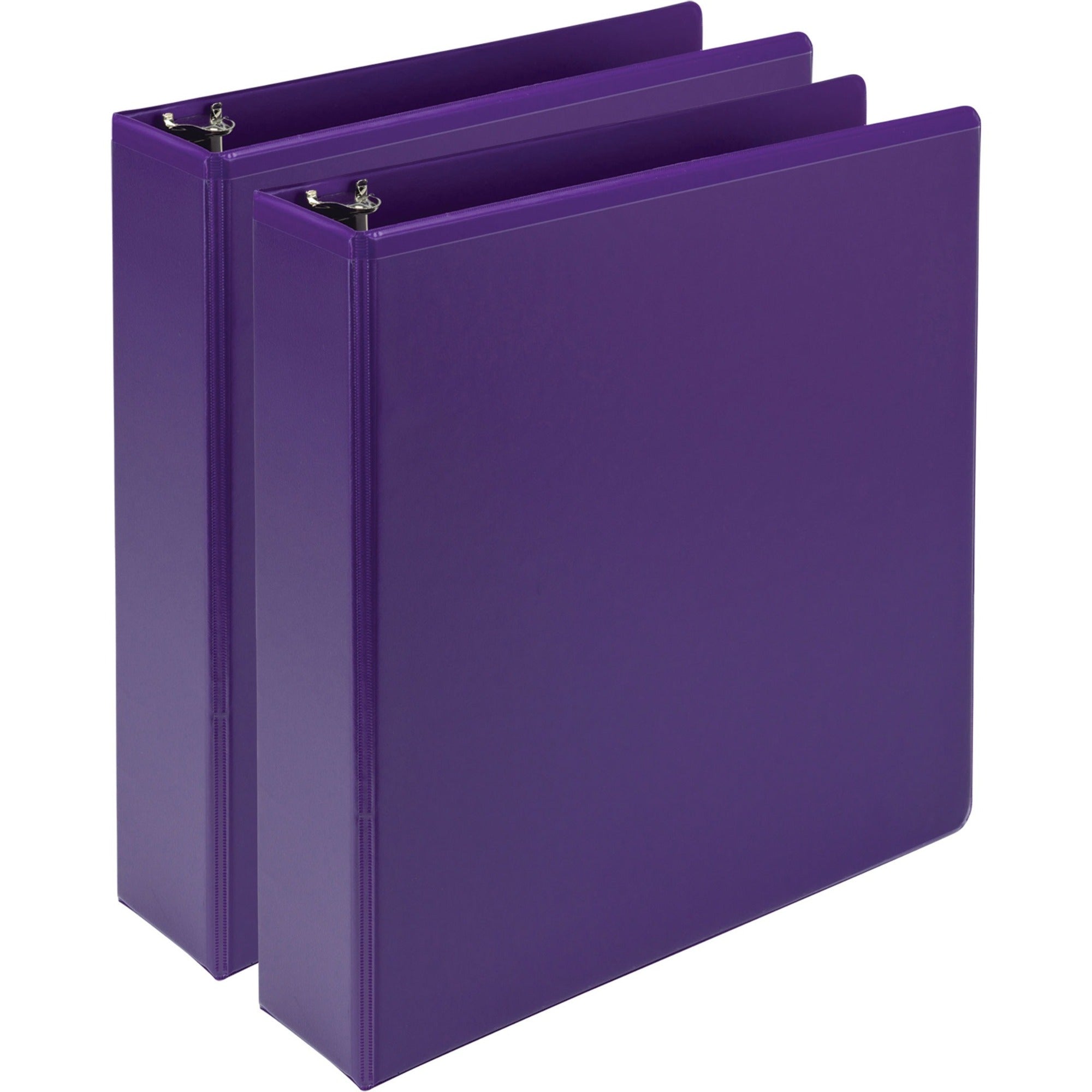 Earths Choice Plant-Based Durable Fashion View Binder, 3 Rings, 2" Capacity, 11 x 8.5, Purple, 2/Pack