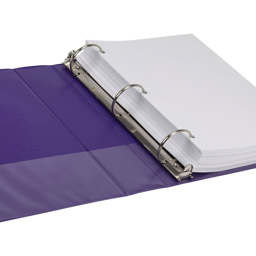 Earths Choice Plant-Based Durable Fashion View Binder, 3 Rings, 2" Capacity, 11 x 8.5, Purple, 2/Pack