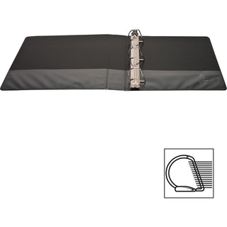 Business Source Basic D-Ring View Binders - 1 1/2" Binder Capacity - Letter - 8 1/2" x 11" Sheet Size - D-Ring Fastener(s) - Polypropylene - Black - Clear Overlay - 1 Each