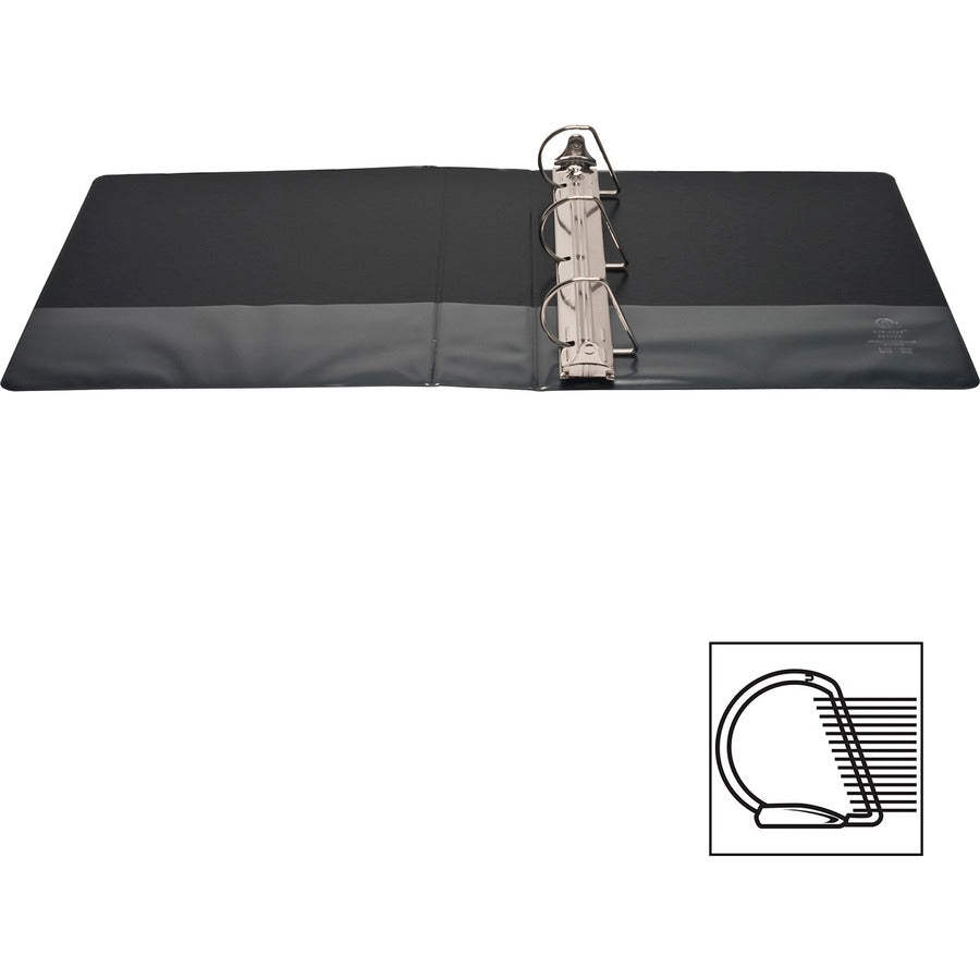 Business Source Basic D-Ring View Binders - 2" Binder Capacity - Letter - 8 1/2" x 11" Sheet Size - D-Ring Fastener(s) - Polypropylene - Black - Clear Overlay - 1 Each